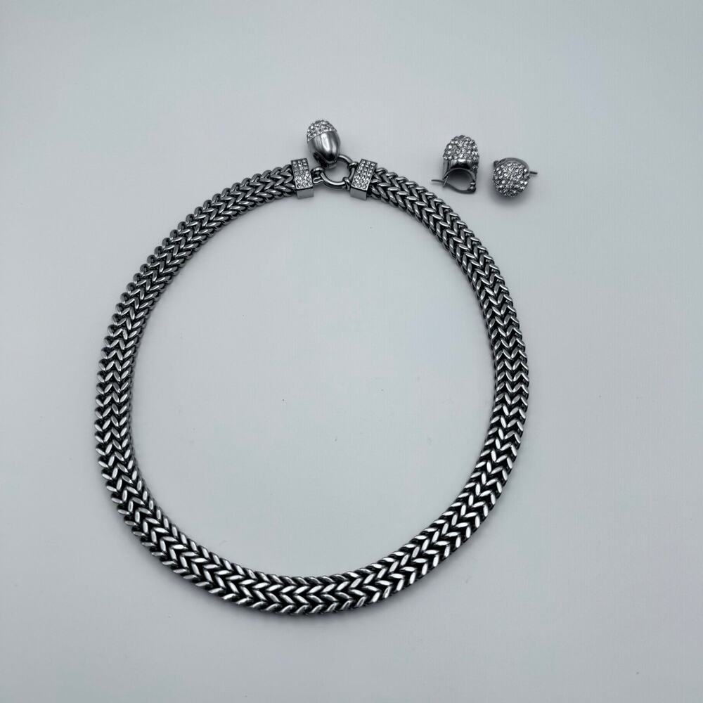 Women’s Stainless Steel Necklace and Earring Set